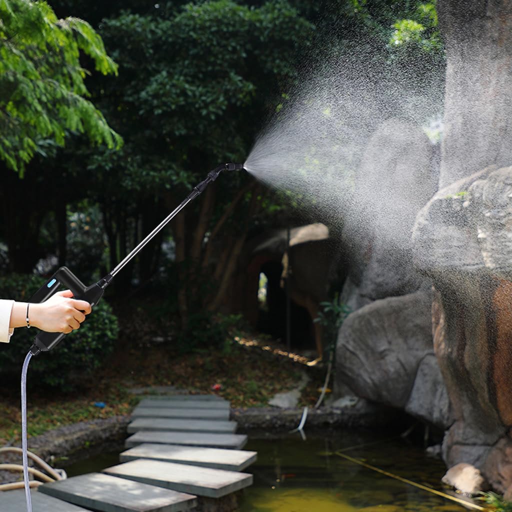 HASTHIP® USB Water Sprayer with 3 Nozzles 2400mAh Mist Lightweight Garden Sprayer with 16.4 Water Pipe Long Nozzle for Irrigation Gardening Watering Agriculture 2 PCS HASTHIP® USB Water Sprayer with 3 Nozzles 2400mAh Mist Lightweight Garden Sprayer with 16.4 Water Pipe Long Nozzle for Irrigation Gardening Watering Agriculture 2 PCS